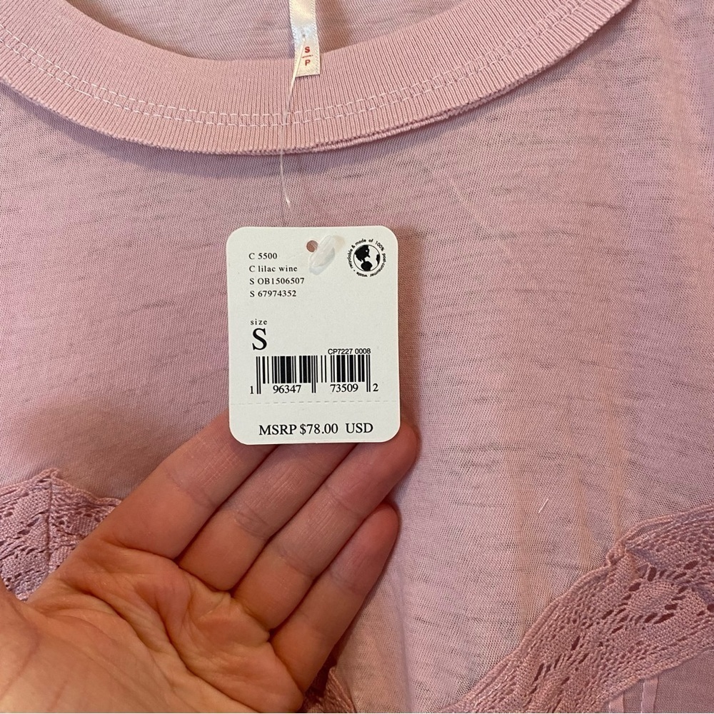Nwt Free People Fall In Love Tee in Lilac Wine size Small - Picture 6 of 10